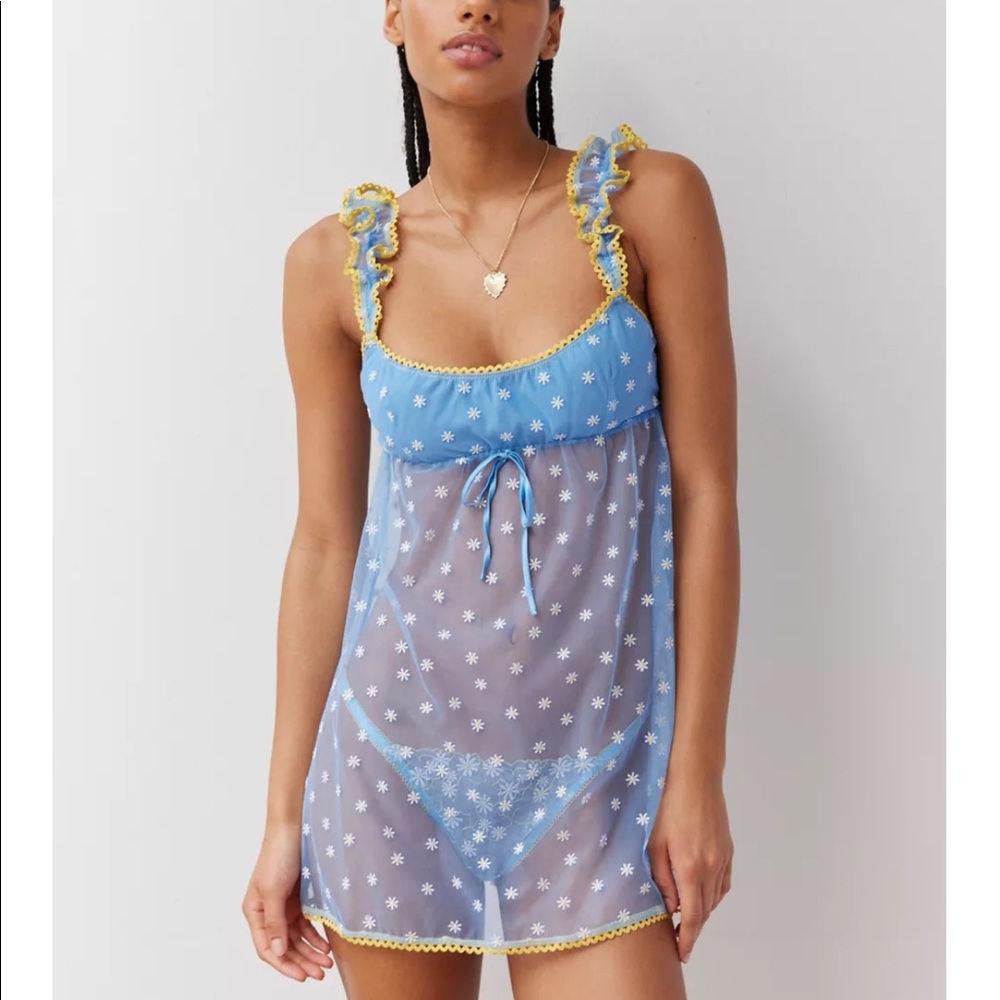 Urban Outfitters Out From Under Lazy Dazy Sheer Floral Mini Dress